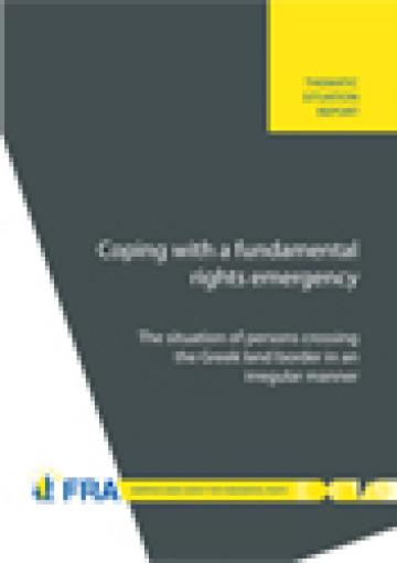 Cover of the 2011 report on the situation of persons crossing the Greek border