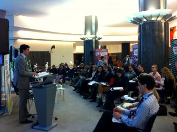 Henri Nickels, FRA Programme Manager, speaks at the presentation of two new reports at the European Parliament on 29 November 2012.