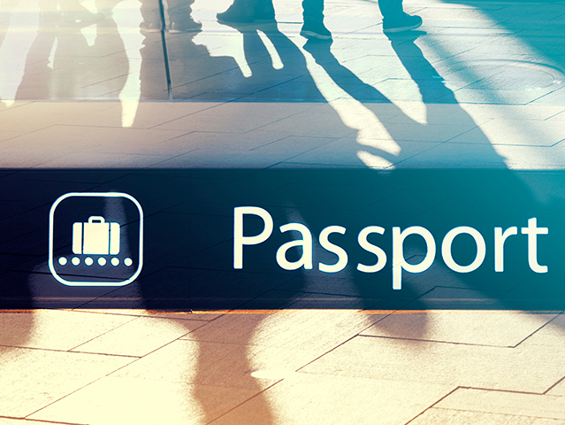 Airport immigration and Passport Control Sign