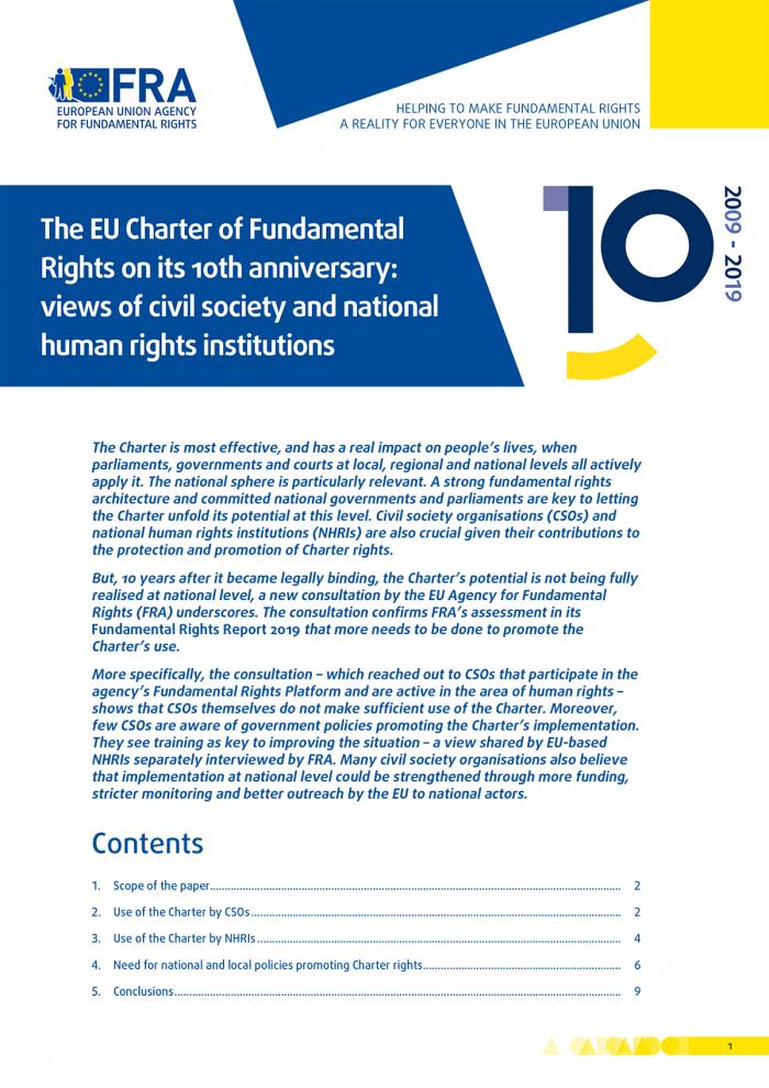 The EU Charter of Fundamental Rights on its 10th anniversary views of