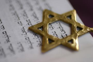 Star of David on Jewish text