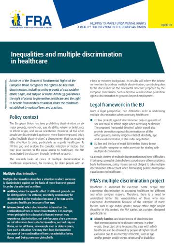 Inequalities and multiple discrimination in healthcare European