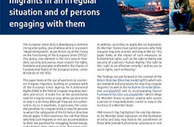 Criminalisation of migrants in an irregular situation and of persons engaging with them