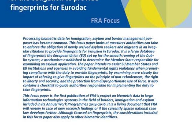 Fundamental rights implications of the obligation to provide fingerprints for Eurodac