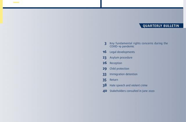 Migration: Key fundamental rights concerns - Quarterly bulletin 3 - 2020