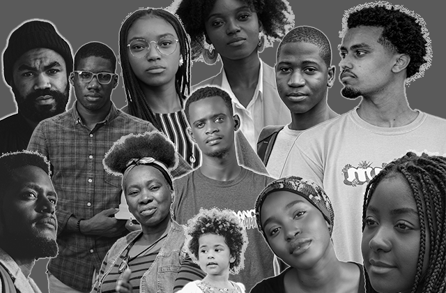 Montage of faces of various Black people.