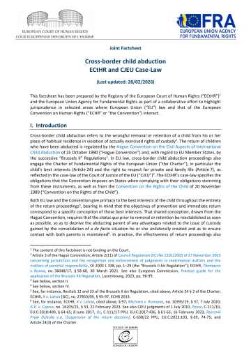 Cross-border child abduction  ECtHR and CJEU Case-Law - Joint factsheet - Cover